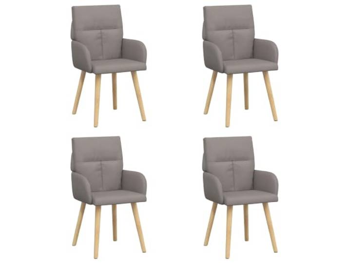 KDVXBCQJH Esszimmerstühle 4er Set Stoff Taupe Armlehne 60x56x96cm Moderne Polsterstühle mit Holzbeinen und schräger Rückenlehne bieten hohen Sitzkomfort für Küche und Esszimmer.