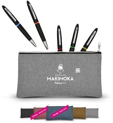 Trousse à stylo publicitaire polyester anthracite