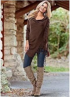 Uplifted Finds Women Mid Length Oversized Fringe T Shirt Casual Diagonal Pattern Top xl coffee