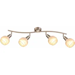 Deckenlampe 4 flammig LED Deckenlampe schwenkbar Deckenleuchte mit Glasschirmen, Metall, 4x E14 5W 400Lm warmweiß, LxBxH 70x31,5x21,1 cm