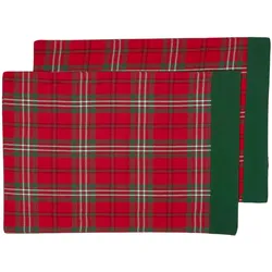 TISCHSET Edward rot kariert, 2er-Set 30/45 cm, 100% Baumwolle