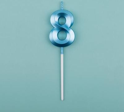Multisell Products Hub Blue Pink Number Candles, Cake Topper For Birthday, Baby Shower Decorations blue No 8