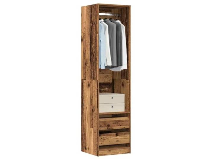 WXGTBKPR Kleiderschrank in Altholz-Optik 50x50x200 cm aus robustem Holzwerkstoff, Kompakter Kleiderschrank mit Kleiderstange für Schlafzimmer und Flur