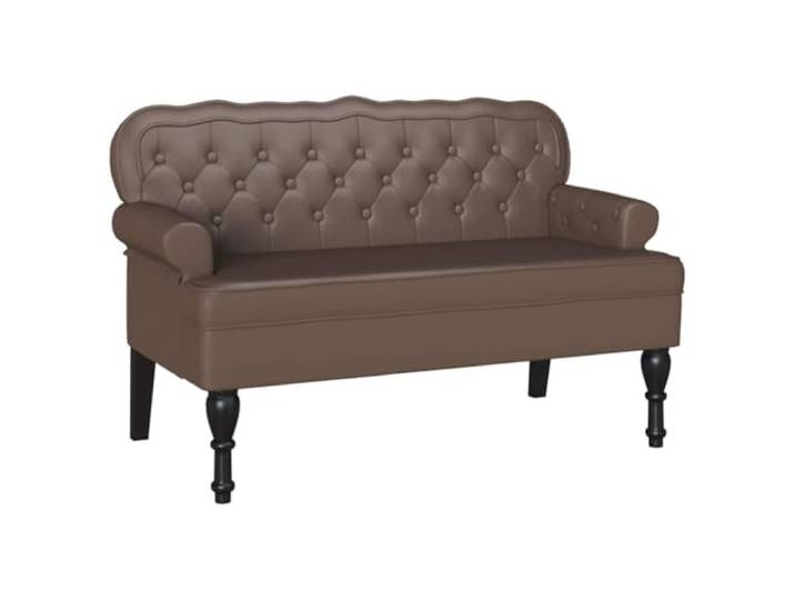 HKTMGDNG Chesterfield Bank 2-Sitzer Kunstleder Braun 119,5x64,5x75 cm Elegante Sitzbank mit Knopfgarnitur und Schaumstoffpolsterung. Ideal für Flur, Wohnzimmer und Schlafzimmer.