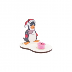 holzspielerei Weihnachtsdeko - Pinguin mit Kerze 281262