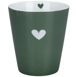 Krasilnikoff Happy Mug Colourful Heart, 330 ml, oliv