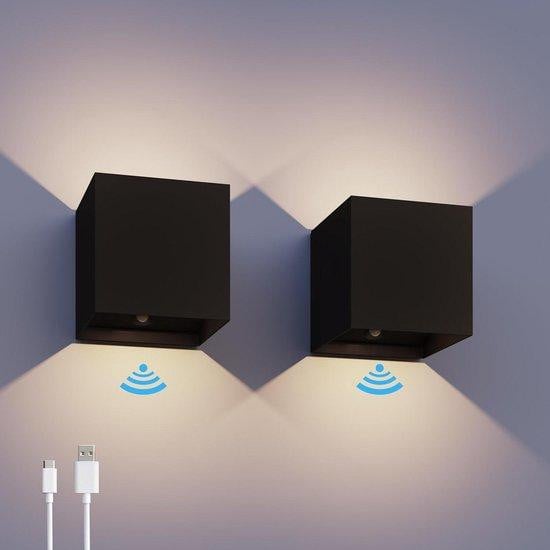 Calex Wandlamp met LED en Bewegingssensor - Zwart - Binnen en Buiten