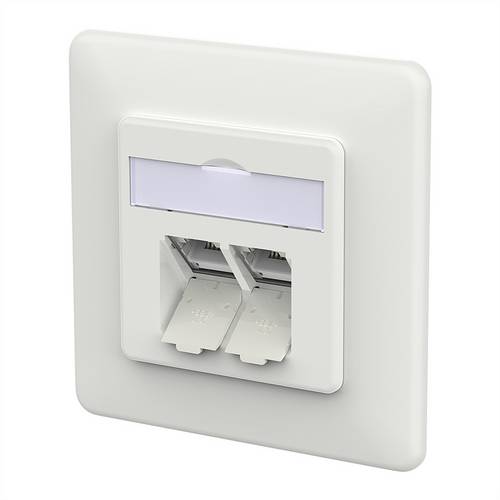 Metz Connect E-DAT C6A LSA++ Dose, 2 Port, UP, verkehrsweiß