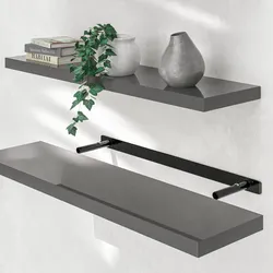 Casaria Schweberegal 90cm hochglanz grau