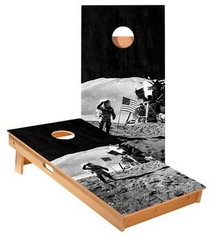 Skip's Garage Moon Landing Cornhole Boards