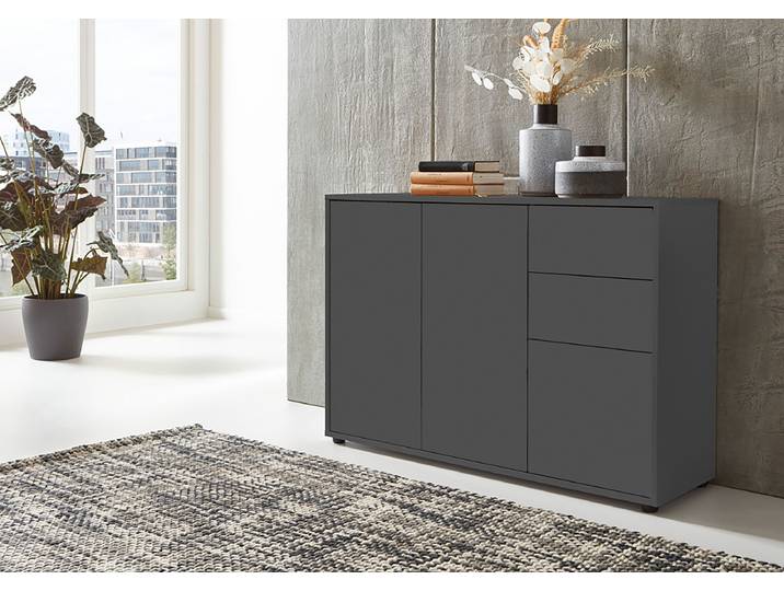 Commode Milan Type A 106 x 73 x 33cm Gris/Anthracite Patins