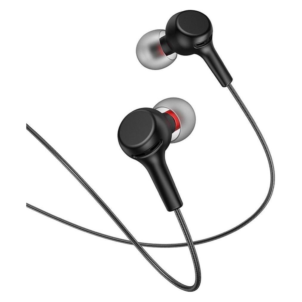 Hoco Wired headphones wire earphones Jack 3,5 mm with microphone M78 black (Kabelgebunden) (HOCO)