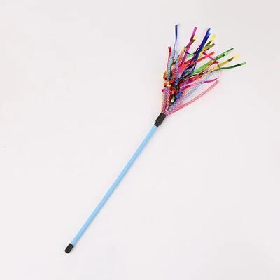 Uplift Treasures Colorful Soft Tube Cat Teaser Wand Toy 1pc Random Color