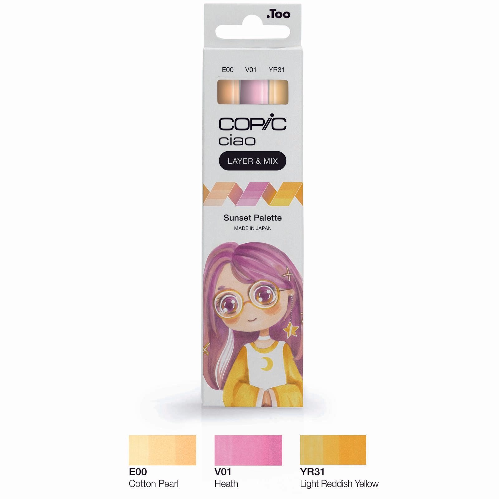 COPIC® Layoutmarker-Set Ciao Sunset Palette 1.0 + 6.0 mm farbsortiert 220750308
