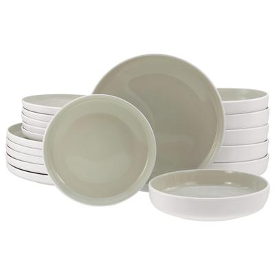 Geschirr-Set "Teller Set, Nayela", vanilla weiß, 18, Steinzeug, LEGER HOME BY LENA GERCKE, Geschirr-Sets, Geschirr-Set, Haltbarkeit, spülmaschinengeeignet, mikrowellengeeignet, modern