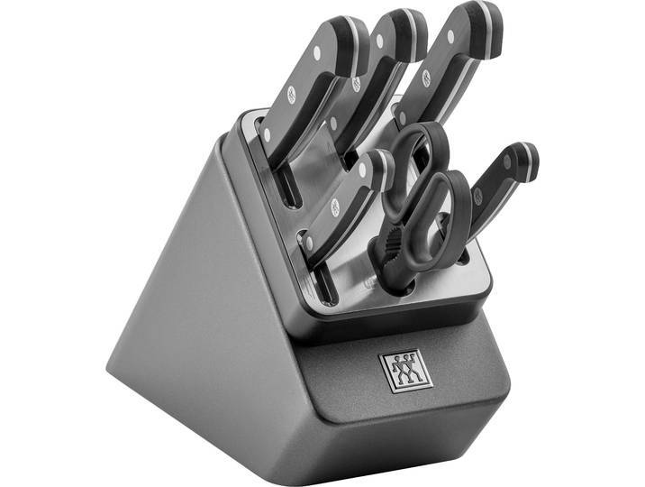 Messerblock ZWILLING Gourmet , grau (anthrazit), Messerblöcke, Messerblock, Made in Germany, selbstschärfender Messerblock, Sonderschmelze