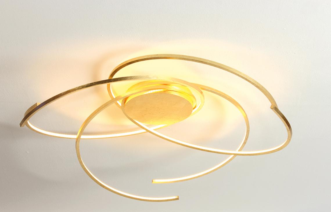 Escale LED-Deckenleuchte SPACE 100cm Blattgold 45280309 4011895444004