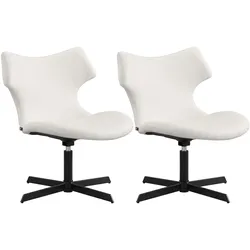 CLP 2er Set Lounger Welland Kunstleder - Farbe: weiß