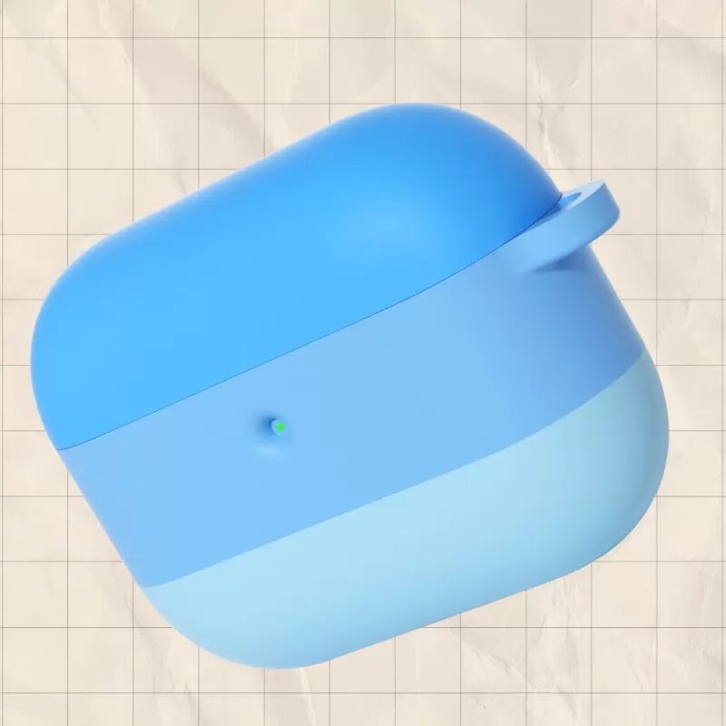 INF Gradient Silikon Schutzhülle kompatibel mit Apple AirPods Pro 3 mit Schlüsselanhänger Blau