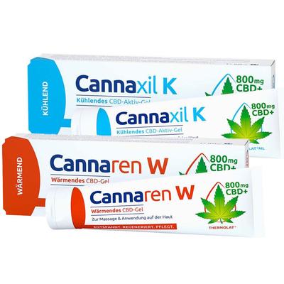Cannaren W wärmendes CBD Gel & Cannaxil K kühlendes Aktiv 2x100 ml