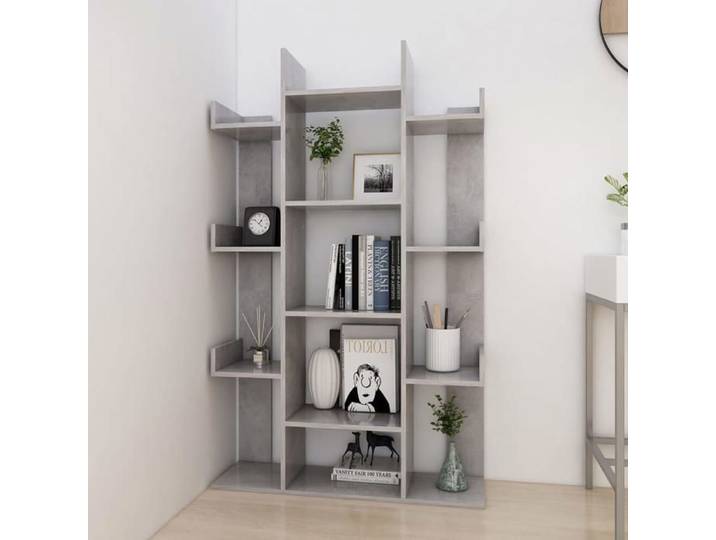 Bibliothèque Étagère de Rangement VIDAXL Gris béton - 86x25 5x140 cm Bois d'ingénierie B250
