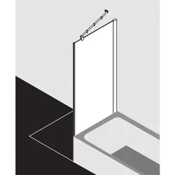 Kermi Pasa XP Seitenwand verkürzt neben Badewanne PXTVD10017VAK 100x175cm, silber hochglanz, ESG klar