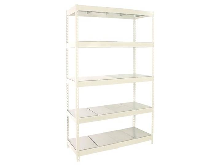 PROREGAL Schwerlastregal Big Metal YETI Five HxBxT 200x120x45cm Fachlast 400kg Weiß Standregal Werkstattregal Lagerregal Kellerregal