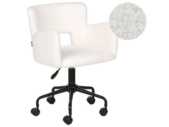 BÜROSTUHL Bouclé Cremeweiß Sanilac