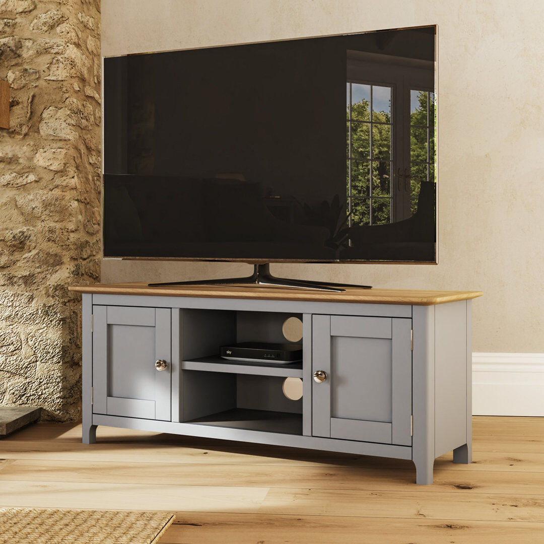 ClassicLiving Daris 2 Door TV Cabinet Unit. 110cm Wide. For Screens Up To 50". Fully Assembled. Grey 50"