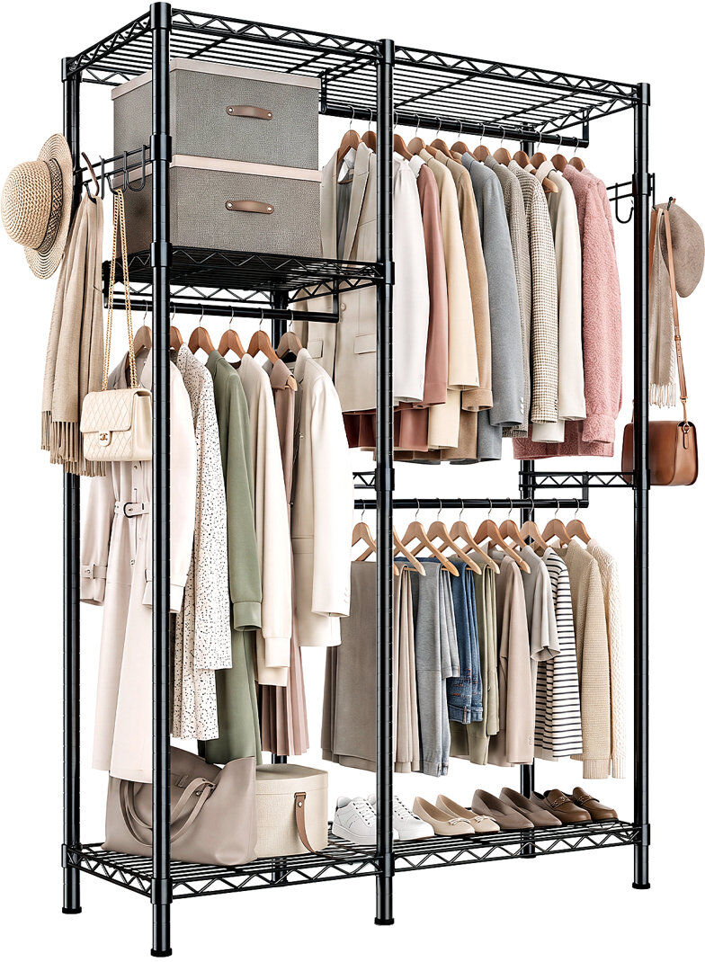 Rebrilliant 114.2cm Adjustable Portable Wardrobe