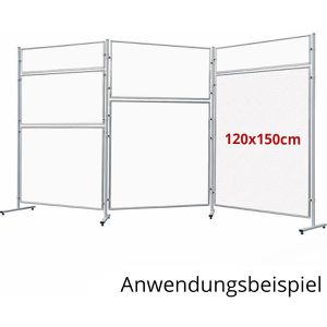 Franken Stellwand ECO EL-UTS150, für Stellwandsysteme, Whiteboard, aus Metall, magnetisch, weiß, 120 x 150 cm