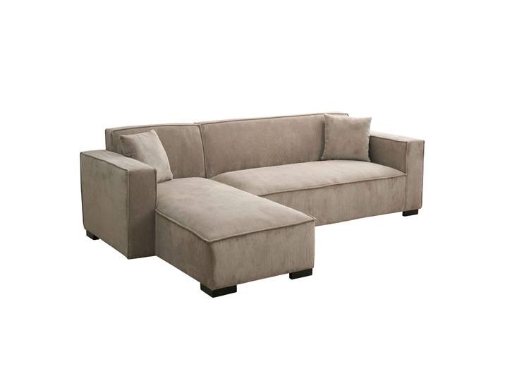 3-Sitzer Ecksofa aus Stoff mit linker Chaiselongue und Kissen