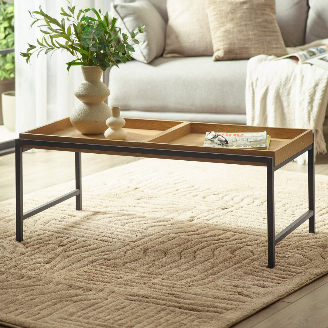 Borough Wharf Four Leg Coffee Table Brown Wood 40cm H X 100cm W X 50cm D
