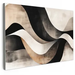LEINWANDBILD Abstrakt - Wellen - Schwarz - Verwittert Wanddeko 90x60 cm