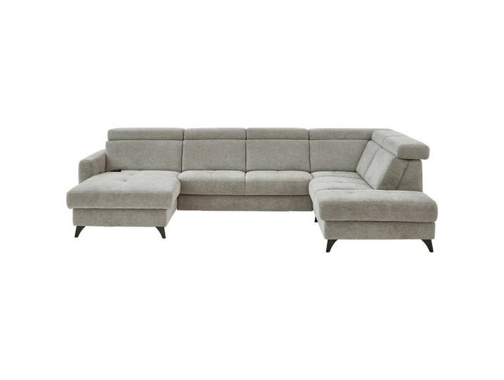 Beldomo System Wohnlandschaft Beldomo System, Graubraun, Metall, 4-Sitzer, Ottomane links, U-Form, 333x215 cm, Goldenes M, Typenauswahl, Fußauswahl, Stoffauswahl, Hocker erhältlich, Wohnzimmer, Sofas & Couches, Wohnlandschaften, Wohnlandschaft U-Form