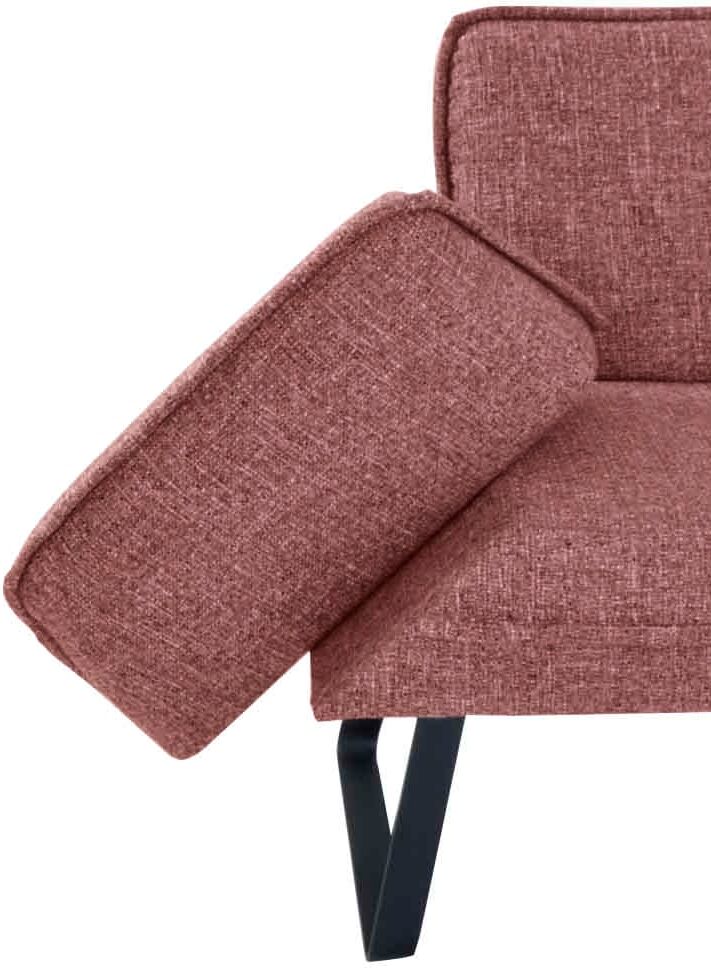 K+W Komfort & Wohnen "Drive" mit Seitenteilverstellung am langem Schenkel zur Sitzplatzerweiterung coral 90 B/H/T: 91cm x 68cm, Flachgewebe 775, langer Schenkel links