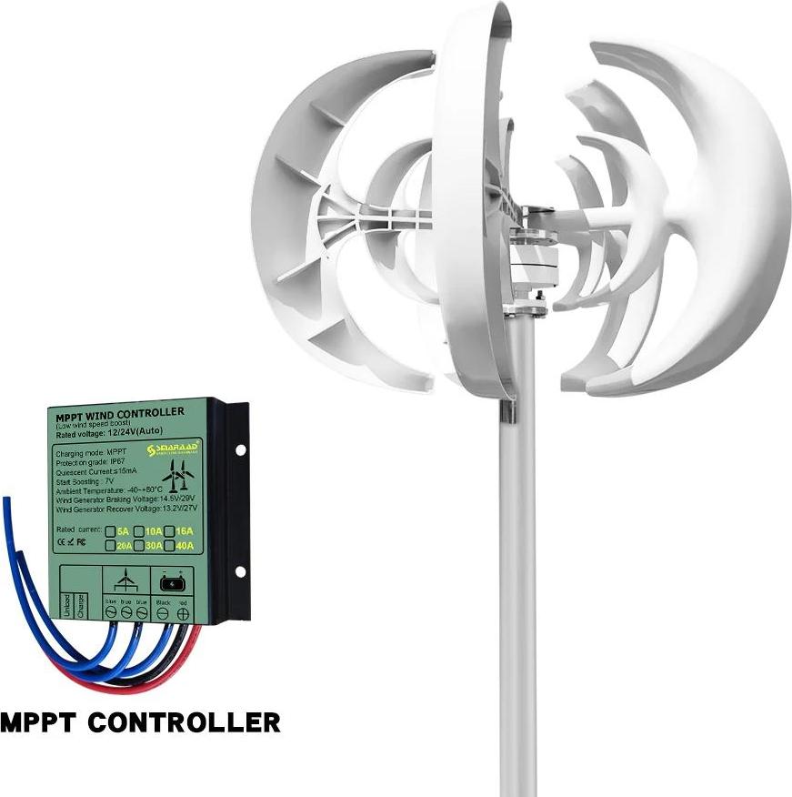 Windkraftanlage, geräuscharme Betriebsweise, effiziente Energieerzeugung, Mit em Controller, 3000W, 48V