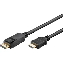 GOOBAY DisplayPort auf HDMI Adapterkabel 1.2, 1 m - DisplayPort-Stecker - HDMI-Stecker (Typ A)