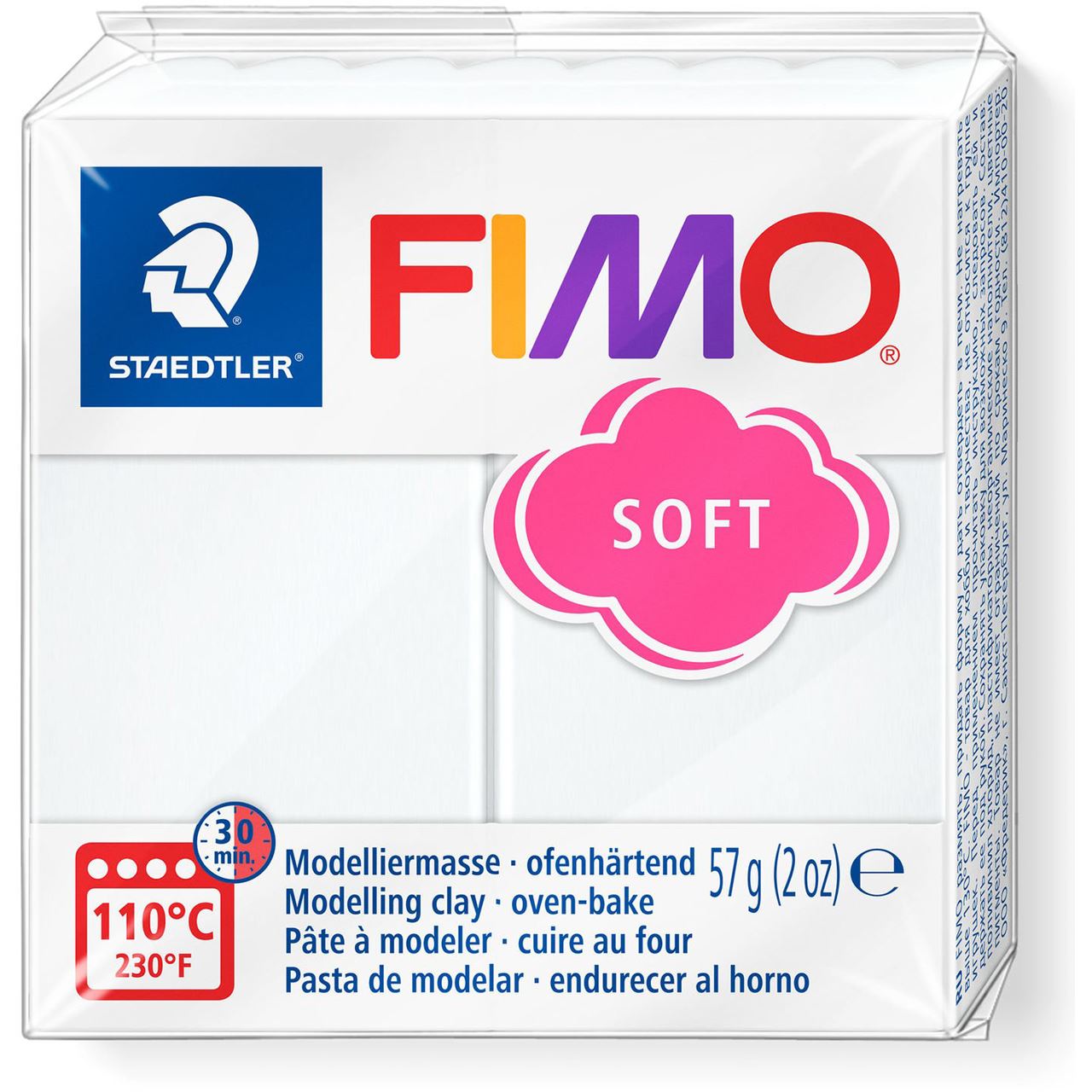 FIMO SOFT Modelliermasse, ofenhärtend, weiß, 57 g