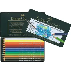 FABER CASTELL Aquarellfarbstifte -Albrecht Dürer- 12 Stifte im Metalletui Packung mit 3 Stück