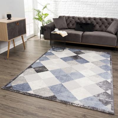 Teppich SANAT "Evra 7009, auch als Läufer erhältlich", grau, B:80cm H:22mm L:150cm, Kunstfaser, Teppiche, Teppich, Wohnzimmer, Kurzflor, modern, Hoch Tief Struktur