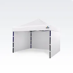 Laube 3x3m - mit 3 Wänden - Weiß