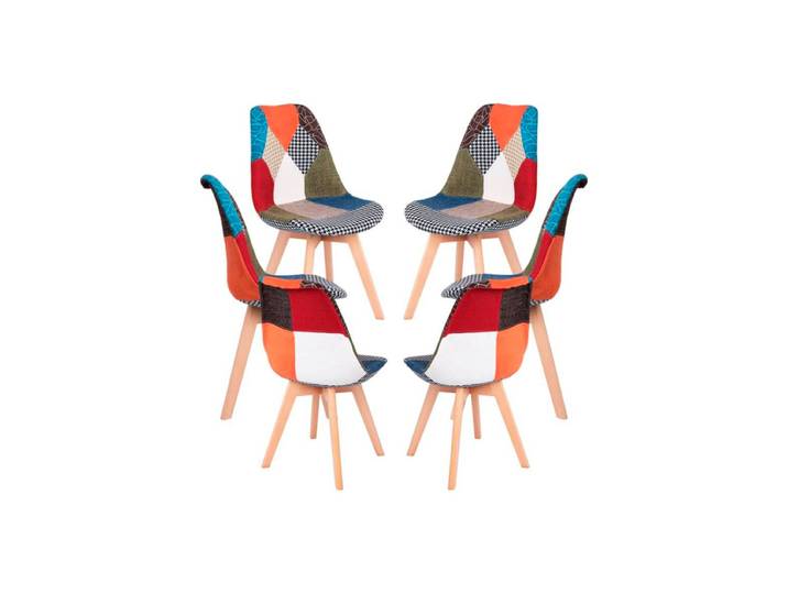 6er Set Stühle Synk Patchwork - Patchwork Clear