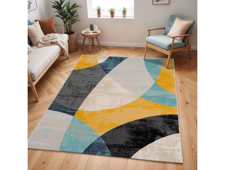 Teppich LIVABLISS CHICAGO , blau, B:160cm H:11,4mm L:220cm, Polypropylen, Teppiche, Teppich