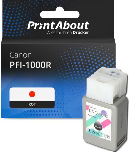 PrintAbout Druckerpatrone kompatibel mit Canon PFI-1000R - Rot
