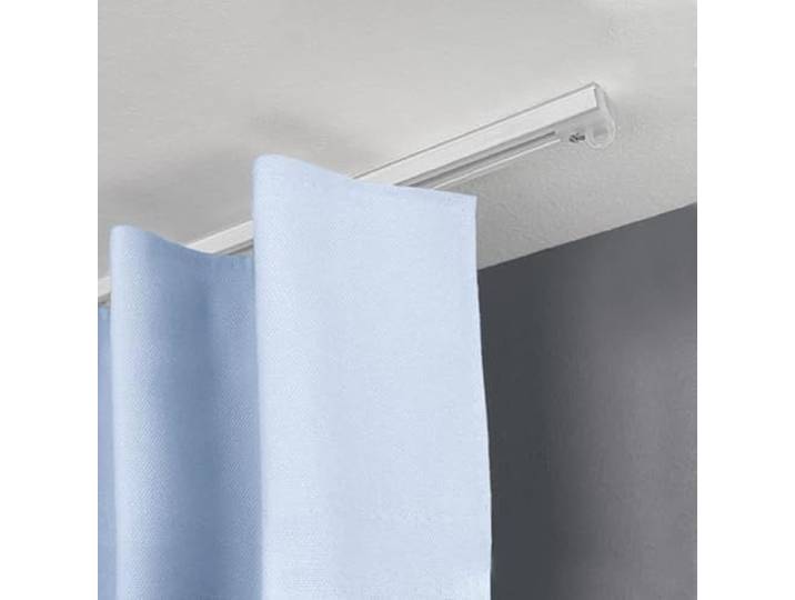 SN DECO - Objektschiene SL Set 1-läufig chrom-matt, erhältlich in verschiedenen Längen und Farben, Innenlauf, Vorhangschiene (100 cm)