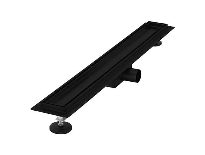 LuxeBath Duschrinne 70 cm 2in1, befliesbar, extra flach, Edelstahl, Schwarz, Doppelseitige Bodenablauf, Komplettset Bodenbefestigung, Duschablauf, Siphon mit Geruchsstop, Haarsieb, Ablaufrinne Dusche