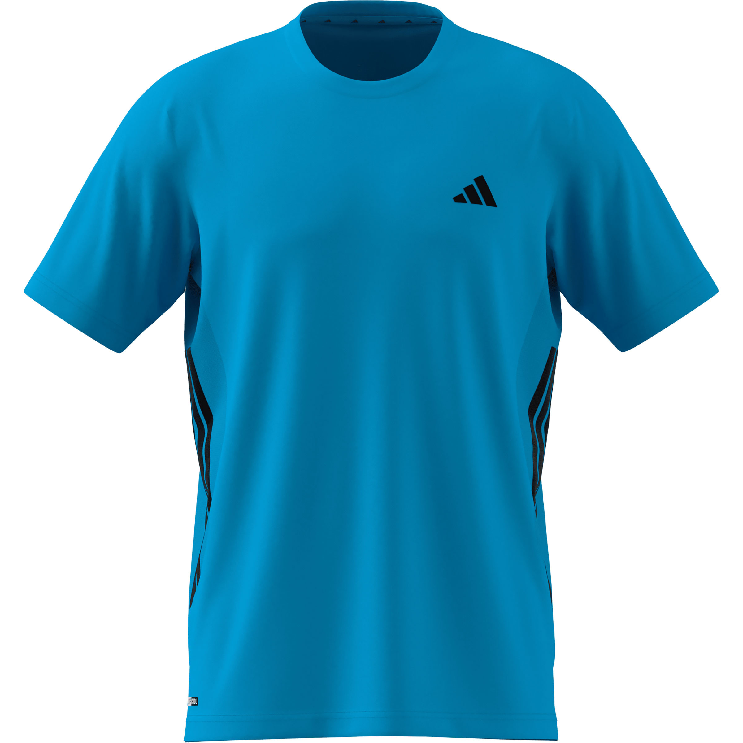 adidas Tech Essentials Workout 3-Stripes Herren Laufshirts blau Größe S Training & Fitness | Laufen Elastisch