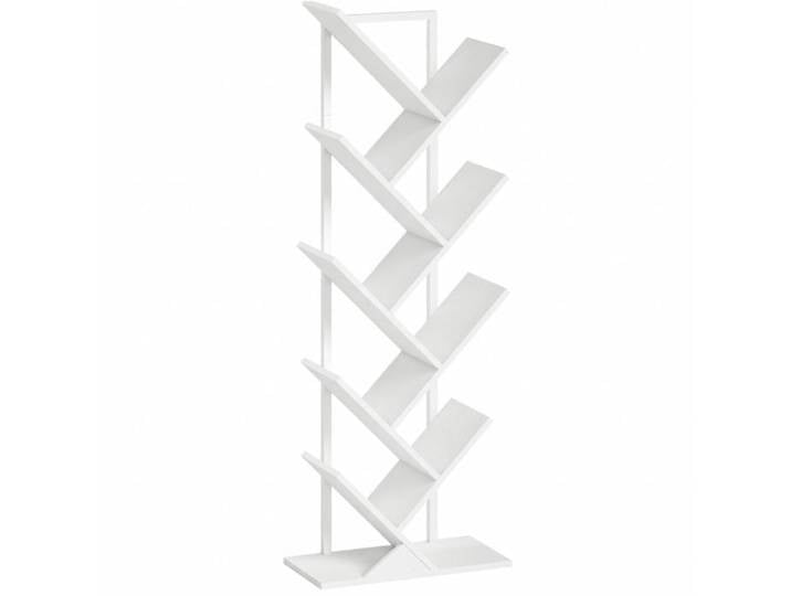 Bibliothèque arbre – étagère sur pied style industriel – 9 niveaux cadre en acier blanc