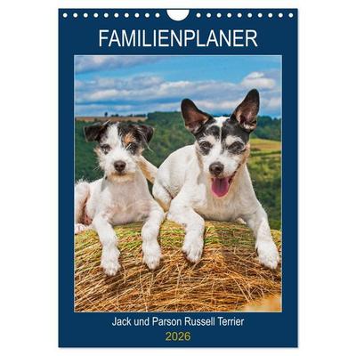 Familienplaner Jack und Parson Russell Terrier (Wandkalender 2026 DIN A4 hoch), CALVENDO Monatskalender